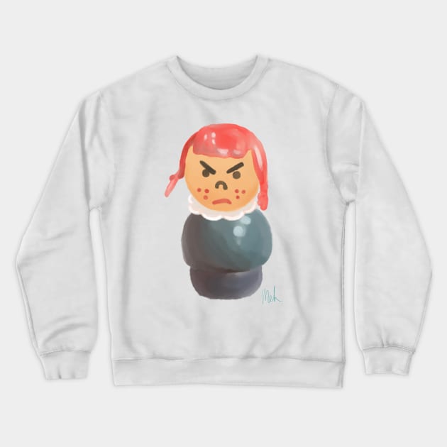 Little People Bad Attitude Crewneck Sweatshirt by Meg Schmeg Art